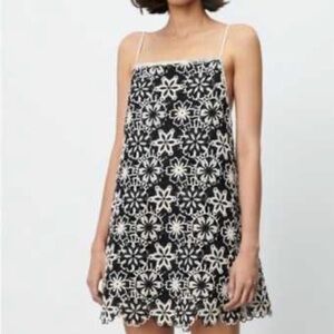 Zara Black and Cream Crochet Dress NWOT